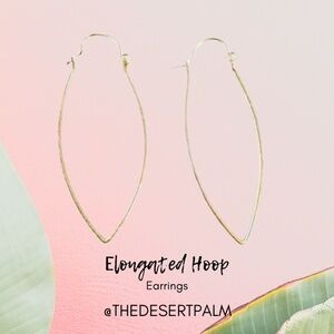 Sterling Silver Elongated Hoop Earrings | Elegant Minimalist Dangles